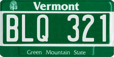 VT license plate BLQ321