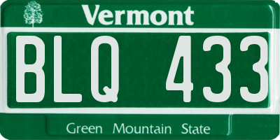 VT license plate BLQ433