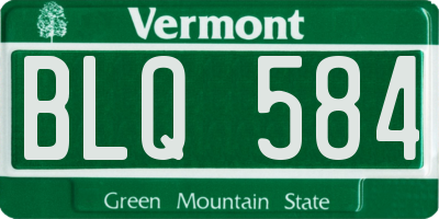 VT license plate BLQ584