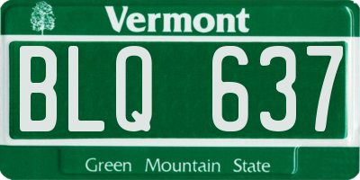 VT license plate BLQ637