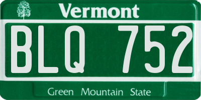 VT license plate BLQ752