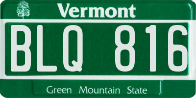 VT license plate BLQ816