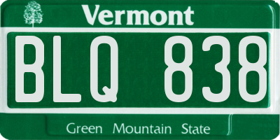 VT license plate BLQ838
