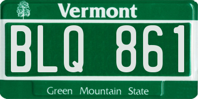 VT license plate BLQ861