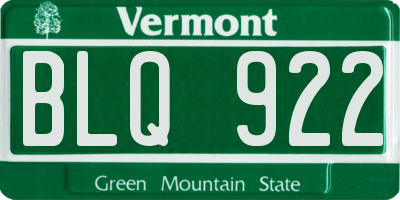 VT license plate BLQ922