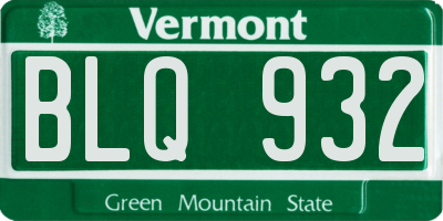 VT license plate BLQ932