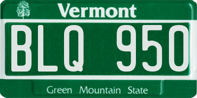 VT license plate BLQ950