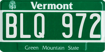 VT license plate BLQ972