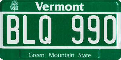 VT license plate BLQ990