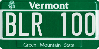 VT license plate BLR100