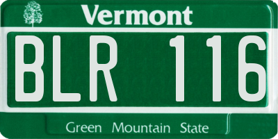 VT license plate BLR116