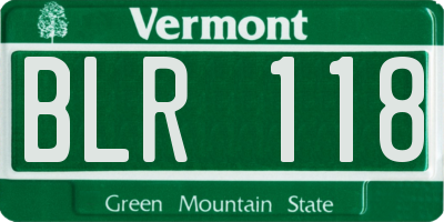 VT license plate BLR118