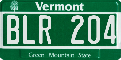 VT license plate BLR204