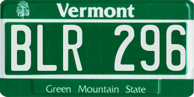 VT license plate BLR296