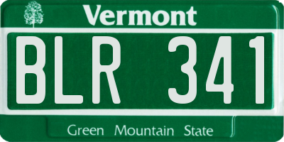 VT license plate BLR341
