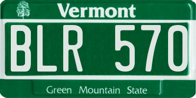 VT license plate BLR570