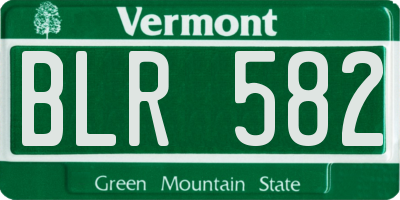 VT license plate BLR582