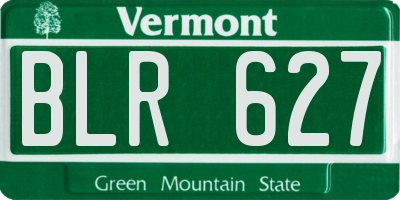 VT license plate BLR627