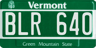 VT license plate BLR640