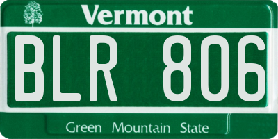 VT license plate BLR806