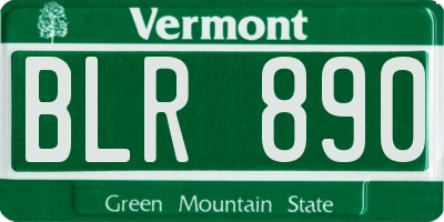 VT license plate BLR890
