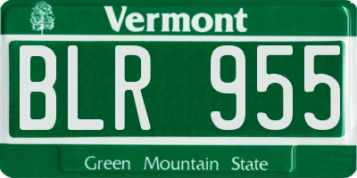 VT license plate BLR955