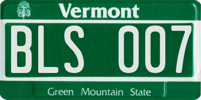 VT license plate BLS007
