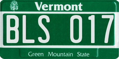VT license plate BLS017