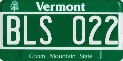 VT license plate BLS022