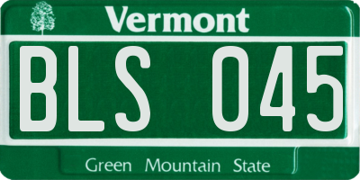 VT license plate BLS045