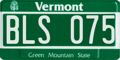 VT license plate BLS075