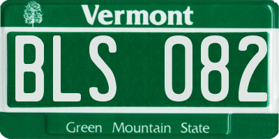 VT license plate BLS082