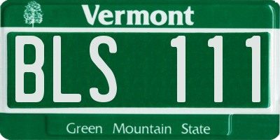 VT license plate BLS111
