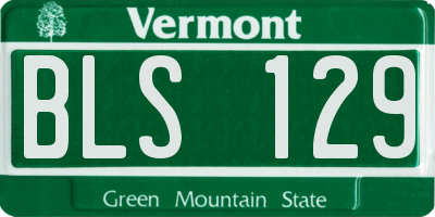 VT license plate BLS129