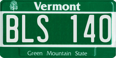 VT license plate BLS140