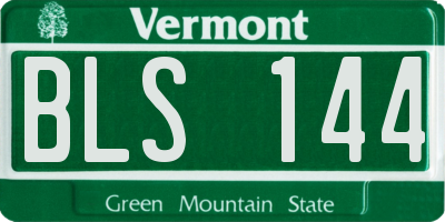 VT license plate BLS144