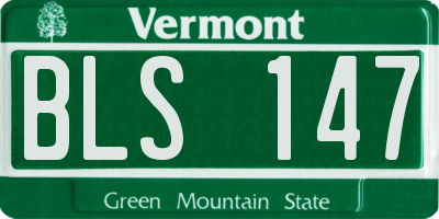 VT license plate BLS147