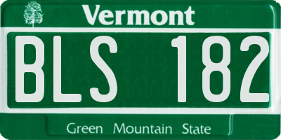 VT license plate BLS182
