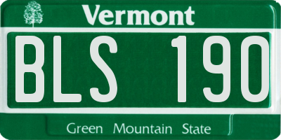 VT license plate BLS190