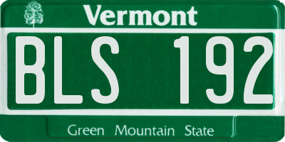 VT license plate BLS192