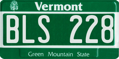 VT license plate BLS228