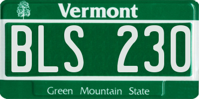 VT license plate BLS230