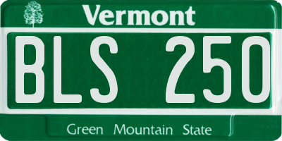 VT license plate BLS250