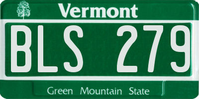 VT license plate BLS279