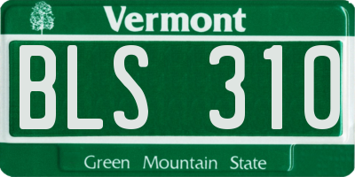 VT license plate BLS310