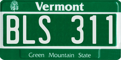 VT license plate BLS311