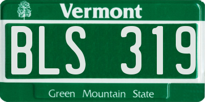 VT license plate BLS319