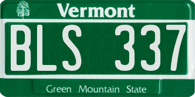 VT license plate BLS337