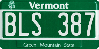 VT license plate BLS387