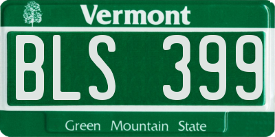 VT license plate BLS399